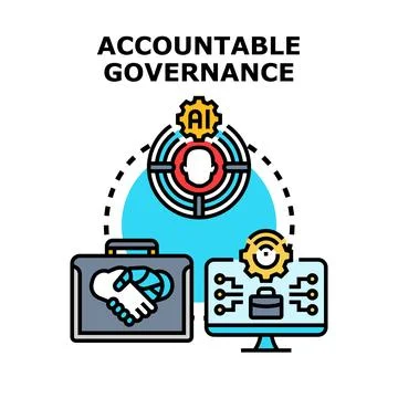 Accountable governance concept of controlling artificial intelligence Stock Illustration