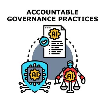Accountable governance practices controlling artificial intelligence イラスト素材