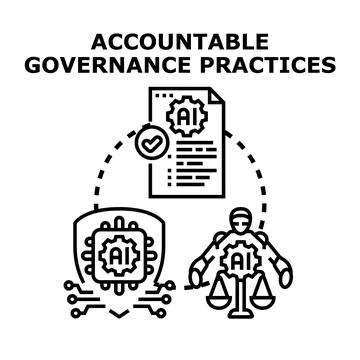 Accountable governance practices controlling artificial intelligence イラスト素材