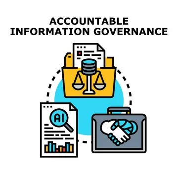 Accountable information governance concept with data and artificial intelli.. Stock Illustration