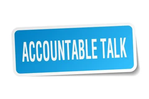 Accountable talk square sticker on white Illustration