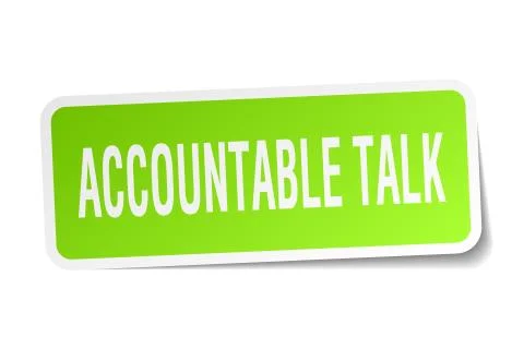 Accountable talk square sticker on white Illustration