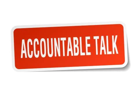 Accountable talk square sticker on white Illustration