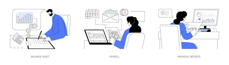 Accountancy abstract concept vector illustrations. Stock Illustration