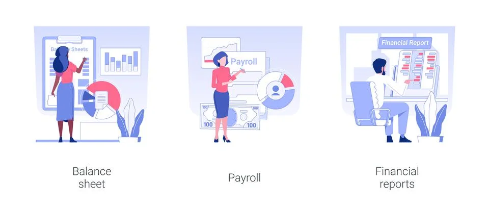 Accountancy isolated concept vector illustrations. Stock Illustration