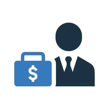 Accountant, bag, briefcase icon. Simple editable vector graphics. Stock Illustration