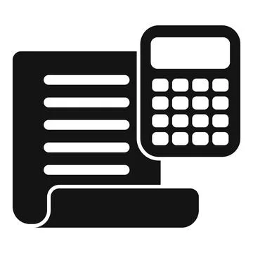 Accountant calculating invoice with electronic calculator icon Stock Illustration