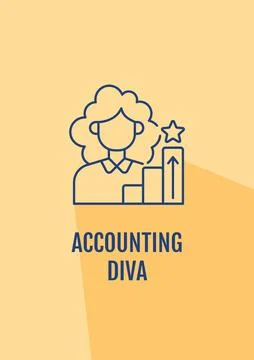Accountant excellent reputation postcard with linear glyph icon Ilustração Stock