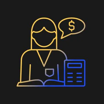 Accountant gradient vector icon for dark theme Stock Illustration