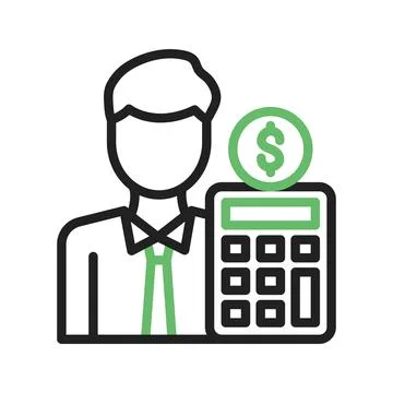 Accountant icon vector image. Illustrazione stock