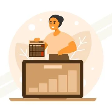 Accountant-making-a-report Stock Illustration