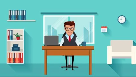Accountant in the office Stock Illustration