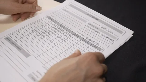 Accountant sorting out sale forms 4k. Stock Footage 96017719