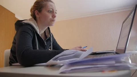 Accountant At The Table With Documents Stock Footage 145184860