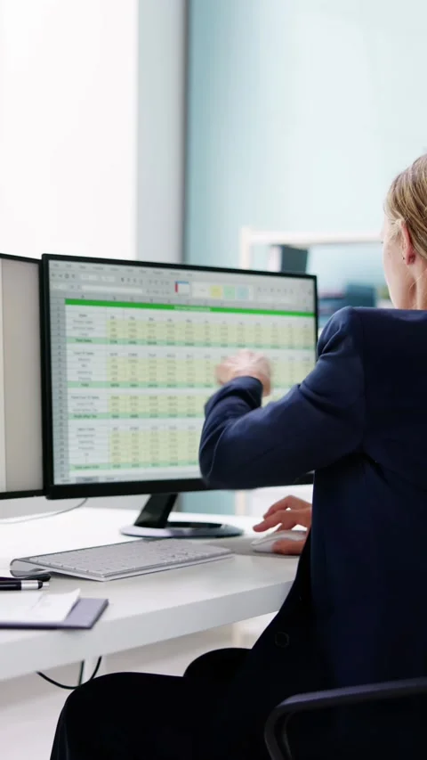 Accountant Using E Invoice Software At Computer Stock Footage 244967928