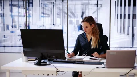 Accountant Using E Invoice Software At Computer Stock Footage 257121850
