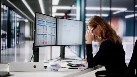 Accountant Using E Invoice Software At Computer Stock Footage 265513192