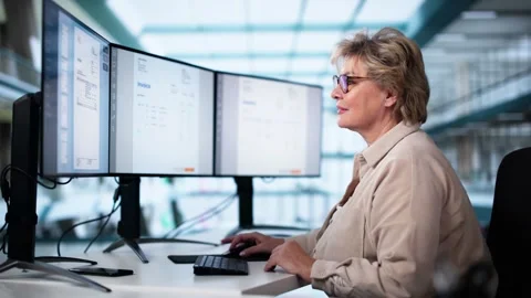 Accountant Using E Invoice Software At Computer Stock Footage 299957787