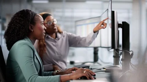 Accountant Using E Invoice Software Calculating Electronic Stock Footage 305286521