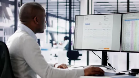 Accountant Using Finance E Invoice Software Stock Footage 264042411