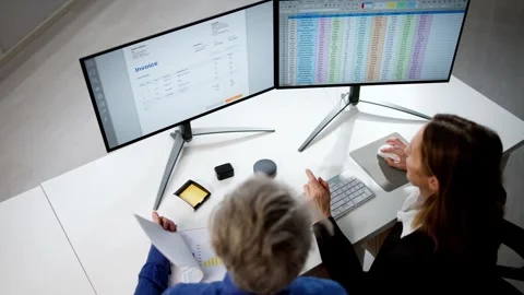 Accountant Using Finance E Invoice Software Stock Footage 272164124