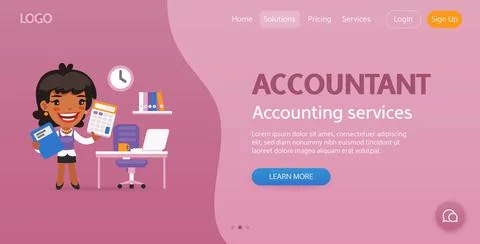 Accountant Website Template Stock Illustration