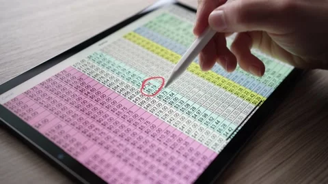 Accountant Working on a Spreadsheet on a Tablet Computer Stock Footage 177678457