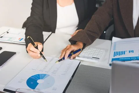 Accountants processing financial documents and taxes, managing corporate fi.. 写真素材