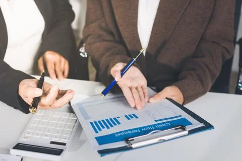 Accountants processing financial documents and taxes, managing corporate fi.. 写真素材
