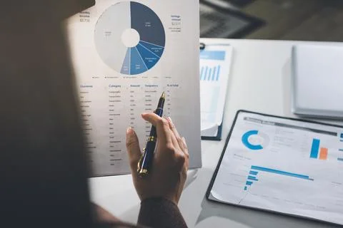 Accountants processing financial documents and taxes, managing corporate fi.. Stock Photos