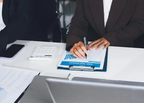 Accountants processing financial documents and taxes, managing corporate fi.. Stock Photos