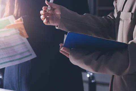Accountants processing financial documents and taxes, managing corporate fi.. 스톡 사진