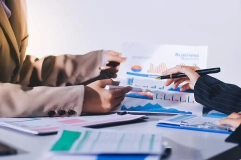 Accountants processing financial documents and taxes, managing corporate fi.. 写真素材