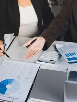 Accountants processing financial documents and taxes, managing corporate fi.. 写真素材