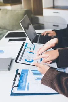 Accountants processing financial documents and taxes, managing corporate fi.. 写真素材