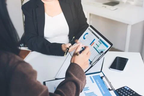 Accountants processing financial documents and taxes, managing corporate fi.. 写真素材