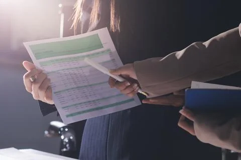 Accountants processing financial documents and taxes, managing corporate fi.. Stock Photos