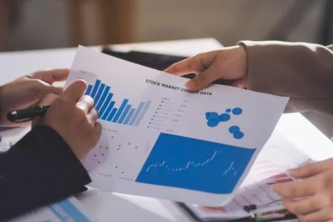 Accountants processing financial documents and taxes, managing corporate fi.. Stock Photos