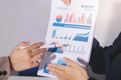 Accountants processing financial documents and taxes, managing corporate fi.. Stock Photos