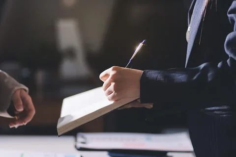 Accountants processing financial documents and taxes, managing corporate fi.. Stock Photos