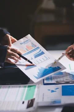 Accountants processing financial documents and taxes, managing corporate fi.. Stock Photos