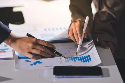 Accountants processing financial documents and taxes, managing corporate fi.. Stock Photos