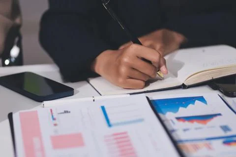 Accountants processing financial documents and taxes, managing corporate fi.. Stock Photos