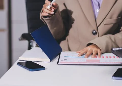Accountants processing financial documents and taxes, managing corporate fi.. Stock Photos