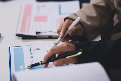 Accountants processing financial documents and taxes, managing corporate fi.. Stock Photos