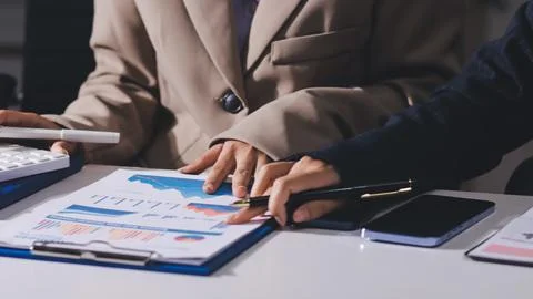 Accountants processing financial documents and taxes, managing corporate fi.. 写真素材