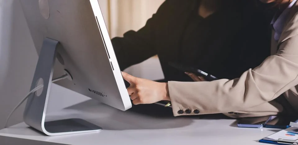 Accountants processing financial documents and taxes, managing corporate fi.. Stock Photos