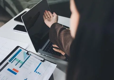 Accountants processing financial documents and taxes, managing corporate fi.. Stock Photos