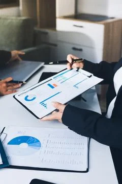 Accountants processing financial documents and taxes, managing corporate fi.. Stock Photos
