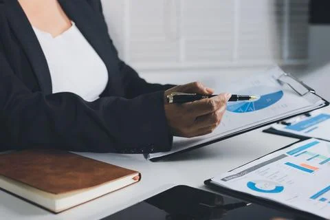 Accountants processing financial documents and taxes, managing corporate fi.. Stock Photos